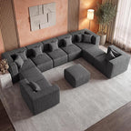 MONVANE Modular Sectional Sofa, Oversized 10 Seat Convertible U Shaped Couch - Image 2