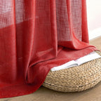 MIULEE Red Linen Curtains 52x108 Inch Long - Image 7