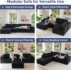 MAXYOYO 132" L Shaped Modular Sectional Sofa - Image 4