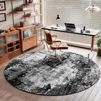 Black Round Rug 4ft Washable Circle Area Rugs - Image 2