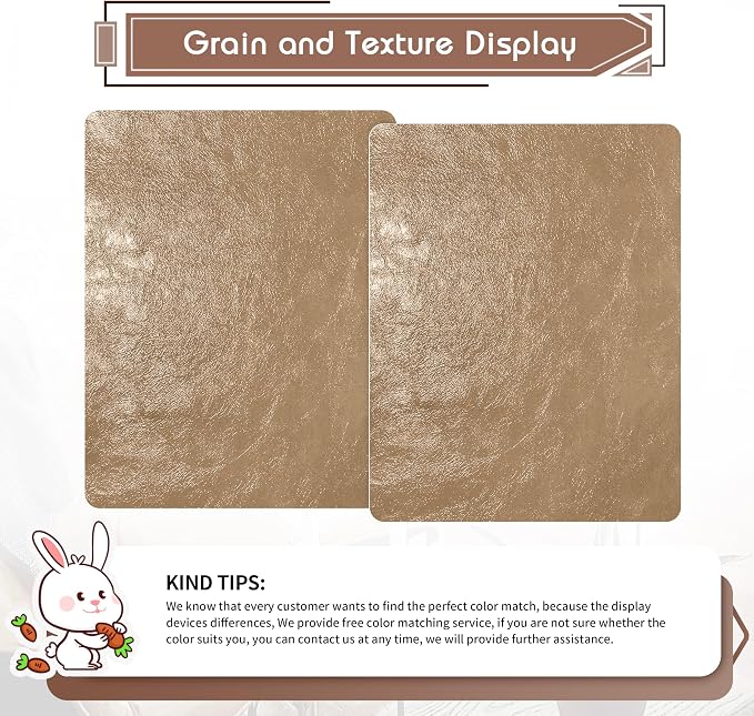 KING MOUNTAIN Leather Repair Patch, 2 Packs 9 x 11 Inches self Adhesive Leather - Image 2