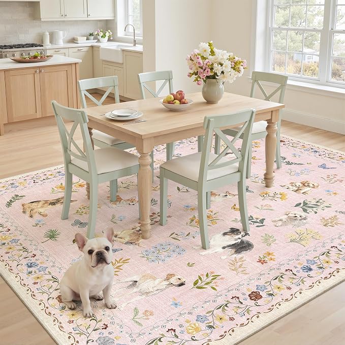 Soalmost Dog 6x9 Pink Area Rugs - Image 4