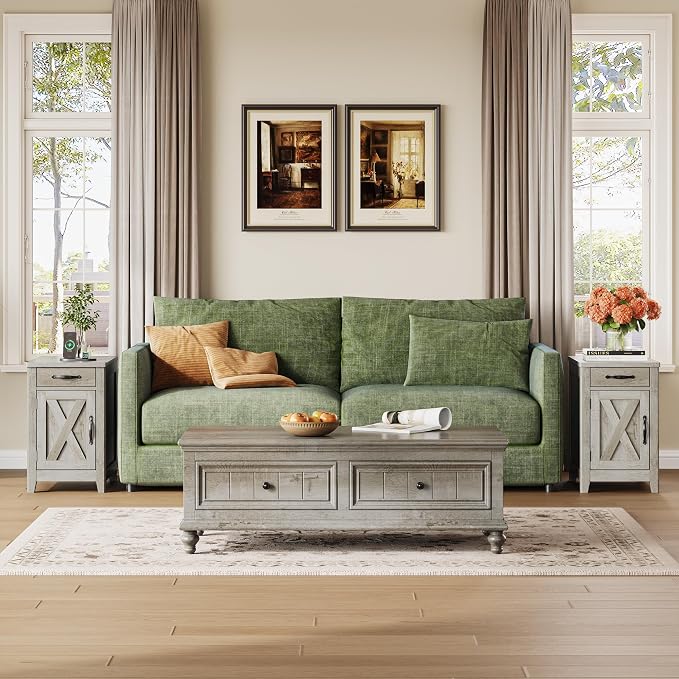 IRONCK End Table with Charging Station, Narrow Side Table - Image 9