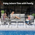 HOMREST Patio Furniture Sets 6 PCS Outdoor Metal Conversation Sets, 360 Degree - Image 7