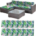 CALBODE 12 Pcs Outdoor Seat Cushion Covers, Tropical Plant | Stretch Chair Seat by CALBODE