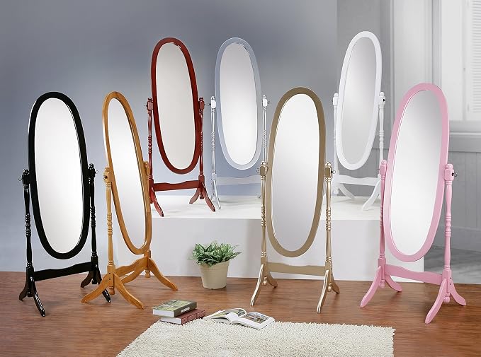 Roundhill Furniture Traditional Queen Anna Style Wood Floor Cheval Mirror - Image 5