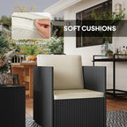 Outsunny 3 Piece Patio Furniture Set, Folding Outdoor Wicker Bistro Set - Image 5