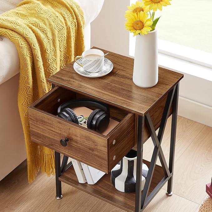 VECELO Nightstands Set of 2, Modern Bedside End Tables, Night Stands - Image 8