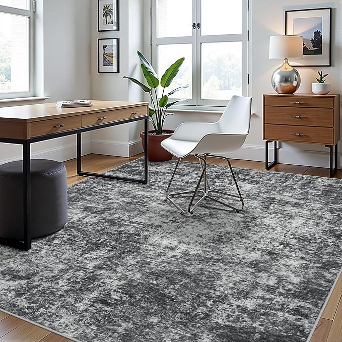 Aelenmu 10x14 Area Rugs for Living Room Washable Dining Room Black Grey | - Image 9
