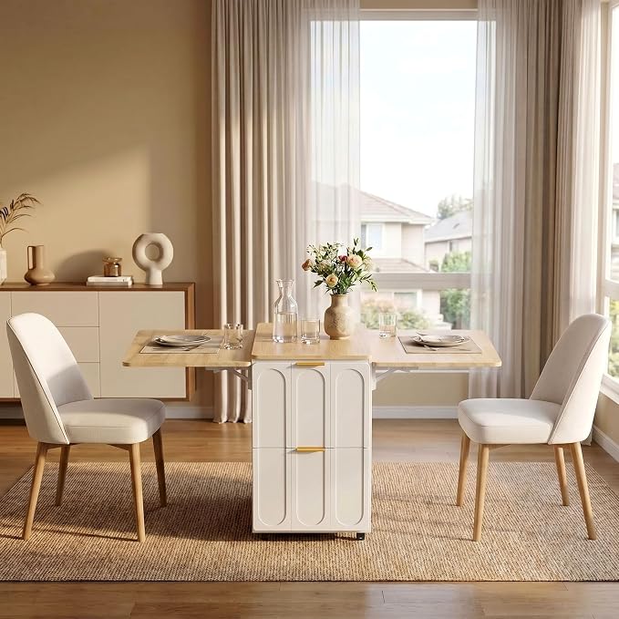 ModernMate 3-in-1 Folding Desk & File Cabinet, Fluted Multi-Storage Workspace - Image 8