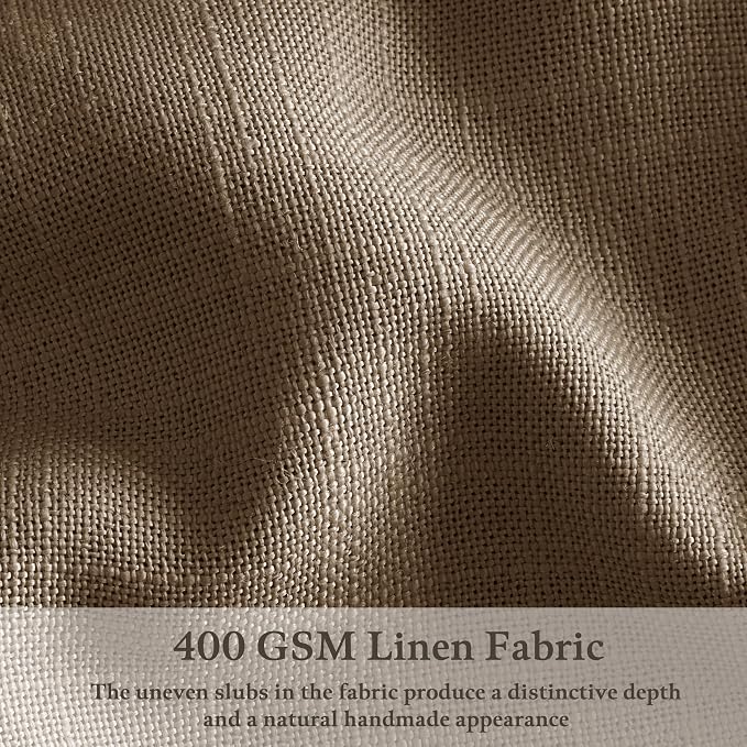 Brown Pinch Pleat Memory Shaped Linen Light Filtering Curtains 96 Inches | 96 - Image 5