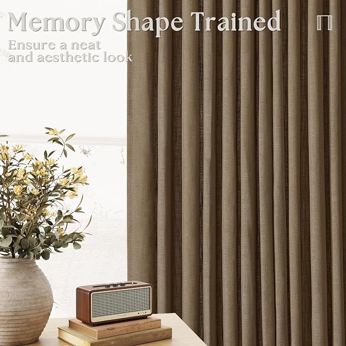 Extra Wide 90 Inch Long Pleated Curtains 70 Inch Wide Dutch Cocoa | Pinch Pleat - Image 2