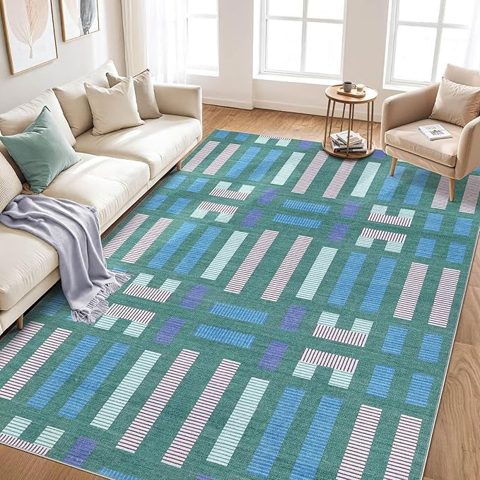 cotiled Boho 10x12 Area Rug for Living Room: Large Moroccan Washable Rug | - Image 7