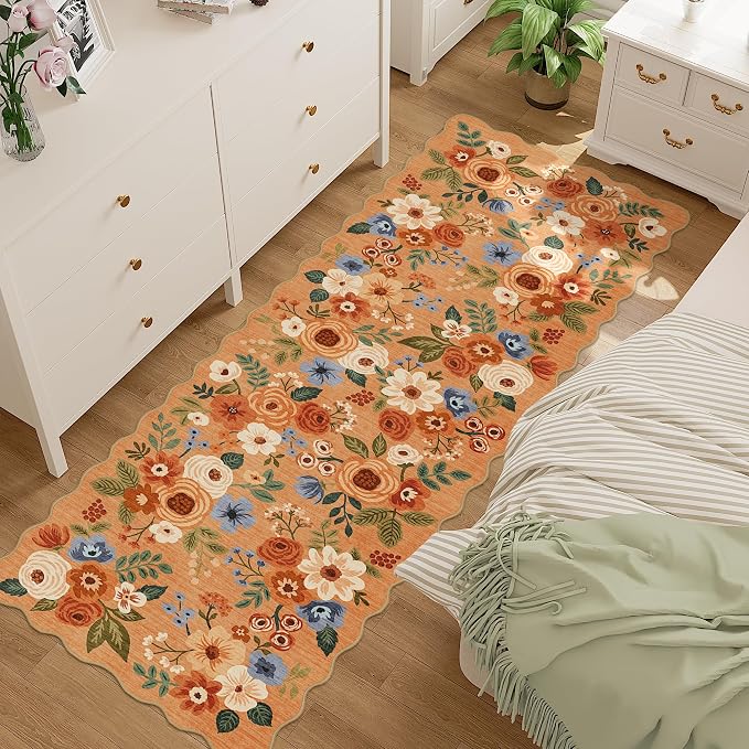 DUKINO 2x6 Runner Rug, Floral Washable Rug - Image 3