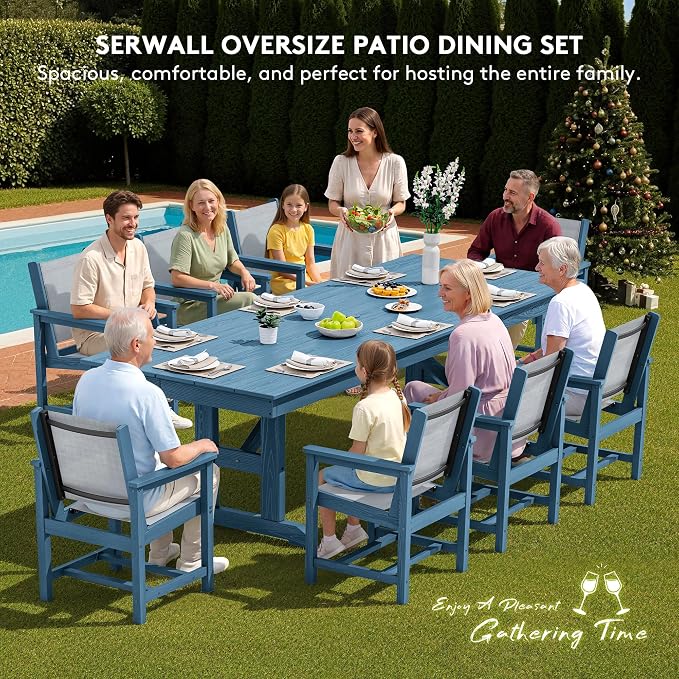 SERWALL 9 Piece Outdoor Dining Set - Image 6