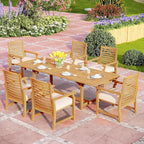 PHI VILLA 7 PCS Acacia Wood Outdoor Dining Set by PHIVILLA