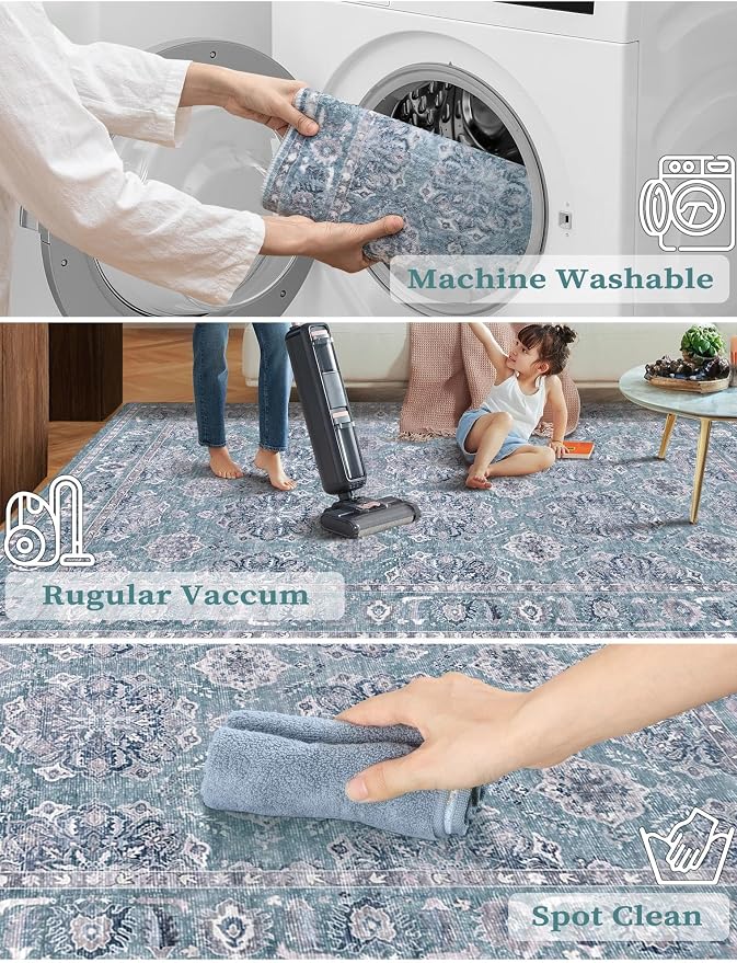 SERISSA 2'6"x8' Washable Non Slip Floral Boho Runner Rug - Image 2