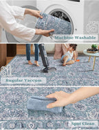 SERISSA 2'6"x8' Washable Non Slip Floral Boho Runner Rug - Image 2