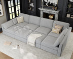 Oversized Modular Sectional Sleeper Couch, Solid Wood Frame, Removable Washable by Kalafini