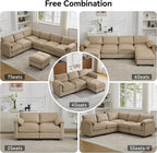 87.5'' L Shaped Modular Sectional Sofa, 3 Seater Cloud Couch - Image 7