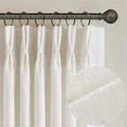 Natural Pinch Pleated Linen Semi Sheer 84 Inch Curtains 2 Panels | Pinch Pleat by Twodrapes