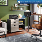 DEVAISE 3-Drawer Wood File Cabinet, Mobile Lateral Filing Cabinet, Printer Stand - Image 3