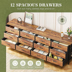 Huuger 70 Inch Dresser for Bedroom, TV Stand for 65, 80 Inch TV, 12 Fabric - Image 4