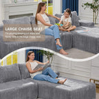 Hobestluk Modular Sectional Sofa Couches L-Shape Couch 3 Seat Modular Sofa - Image 4
