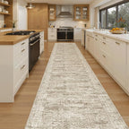 Soalmost Hallway Runner Rug 2'6" x 16' Washable Long Kitchen Rugs Brown | - Image 4