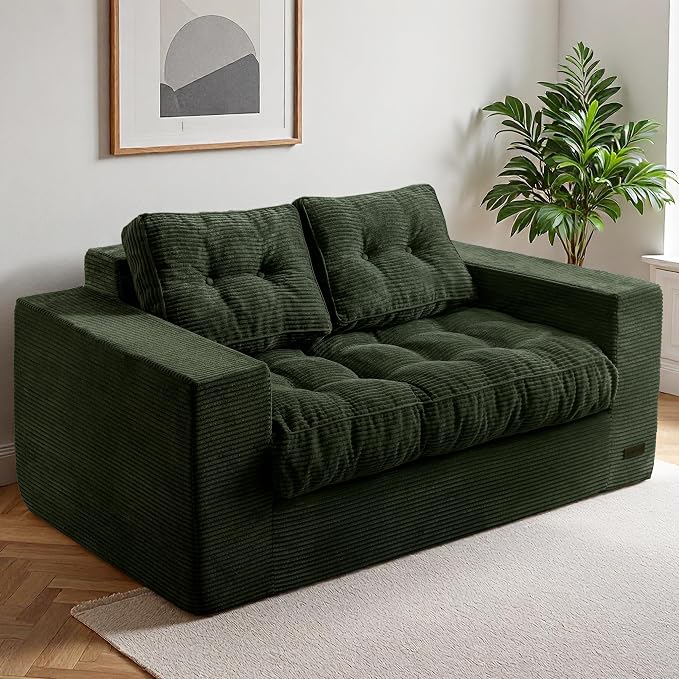 MAXYOYO Loveseat Sofa Couch, Upholstered Bean Bag Chair Cloud 2-Seat by MAXYOYO