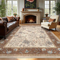 GarveeHome 8x10 Brown Washable Area Rug Living Room Bedroom Non Slip | by GarveeHome