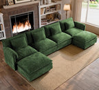 ELUCHANG 153" U Shaped Modular Sectional Cloud Couch by ELUCHANG
