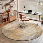 Beige Gold Round Rugs 6ft Washable Circle Area Rug - Image 3