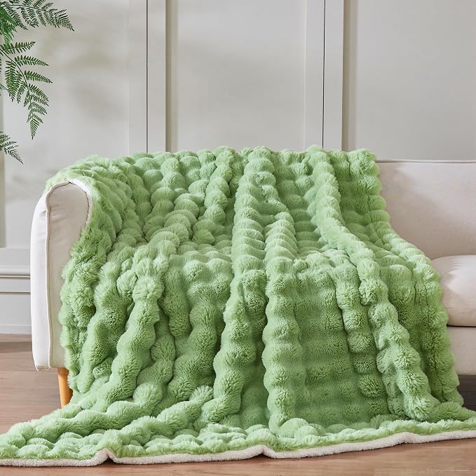 60x80 Inches Ultra-Soft Fuzzy Faux Fur Plush Twin Size Blanket - Image 5