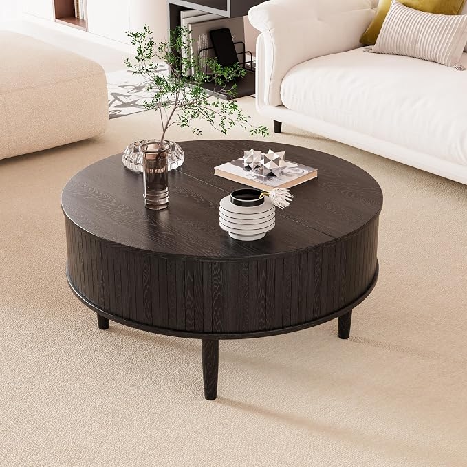 Round Fluted Lift Top Coffee Table - Image 6