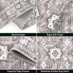 HEBE Boho Kitchen Rugs Set of 3, Non Slip Washable Kitchen Mats - Image 3