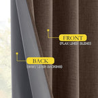 NICETOWN 100% Blackout Brown Curtains - Image 8