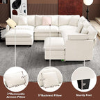 Ihanherry 114" V-Shaped Modern Sofa Modular Sectional Cloud Couch - Image 6