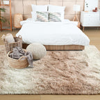 8x10 Extra Large Beige and White Fluffy Area Rug Non-Slip - Image 3