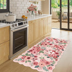 DUKINO 2x4 Rug for Entryway, Floral Washable Kitchen Rugs Non Slip, Low Pile - Image 3