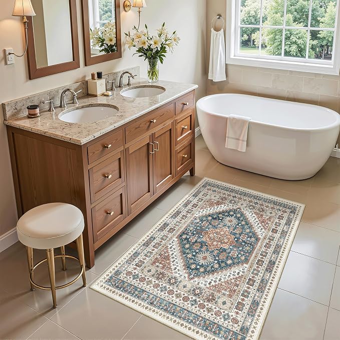 Madane Washable Area Rug 2x3 Small Entryway Rugs Non-Slip, Low Pile Floor Carpet - Image 3
