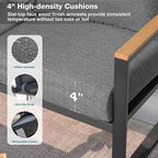 Patio Furniture Set, 4 Pieces Outdoor Patio Furniture - Image 4