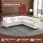 Ihanherry 114" V-Shaped Modern Sofa Modular Sectional Cloud Couch - Image 2