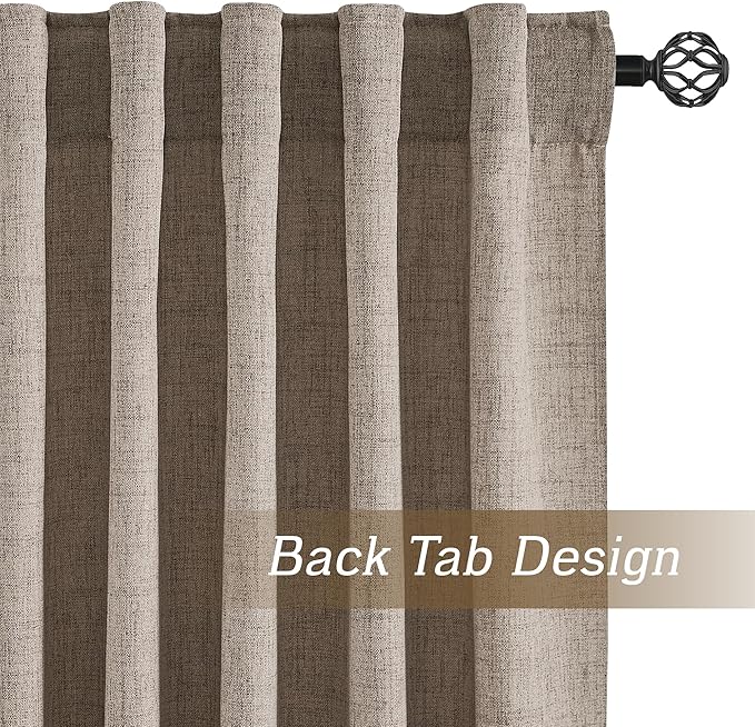 RYB HOME Linen Semi Sheer Curtains - Image 3