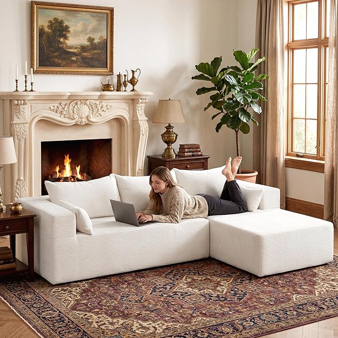 106" Cloud Sectional Boneless Couches - Image 6