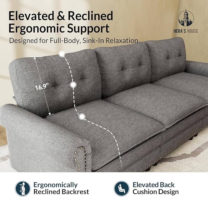 HERA'S HOUSE 3 Pieces Modular Sectional Sofa Sets, Oversized Couch Set - Image 9