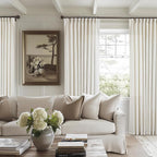 Natural Extra Wide 60 Inch Width Pinch Pleated 84 Inch Curtains | Thick Linen - Image 9