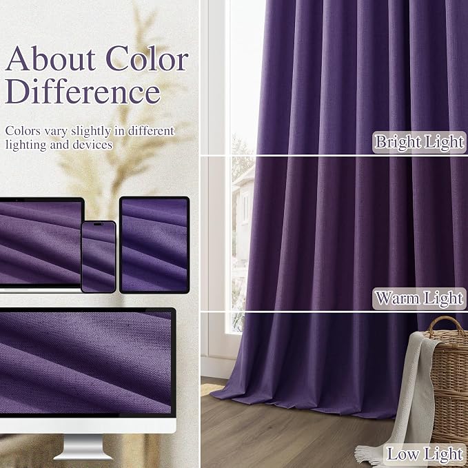 100% Blackout Curtains 84 Inch Length 2 Panels Set - Image 7