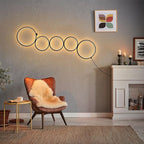 NUÜR Modern 5-Ring LED Floor Lamp, 43.3" Artistic Nesting Circle Standing Lamp - Image 2