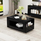 39" Wood Coffee Table for Living Room, Sides Storage by Unknown